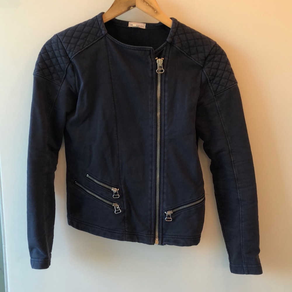 Gap motorcycle zippered sweatshirt jacket size Xs